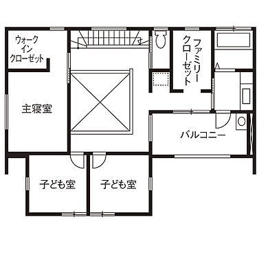 アーキテックスライフスタイルセンター岡崎の施工事例「【西尾市】遊びごころのある土間ダイニングからお庭に繋がる開放的な家」の2階間取り図の画像2