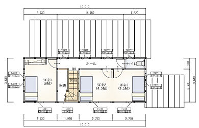 木の花ホーム | コスパ◎ 職人力 地元密着の施工事例「【4LDK/大容量ファミクロ/無駄のない動線】抜群の収納力を備えた家」の2階間取り図の画像2