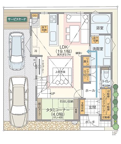 高橋開発株式会社の施工事例「だいちゅーの家」の1階間取り図の画像1