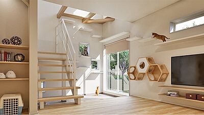 シンプルモダンスタイルのリビング ユニバーサルホーム鳥取店の事例画像