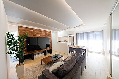 シンプルモダンスタイルのリビング WITHDOM建築設計 鹿児島スタジオの事例画像