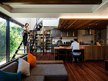 ハーバーハウス株式会社の施工事例「25帖LDK×グラフテクトキッチン!思い思いの空間で過ごせるホテルライクな家」の画像