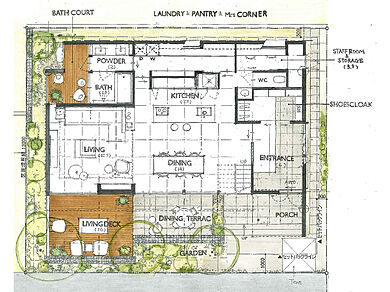 ハーバーハウス株式会社の施工事例「新潟桜木展示場「HARVEST」」の1階間取り図の画像1