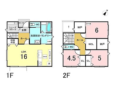 有限会社桃栗柿屋 ももくりの家の施工事例「木目調のナチュラルシンプルな空間。光を取り込み開放感を演出するすまい」のその他間取り図の画像1
