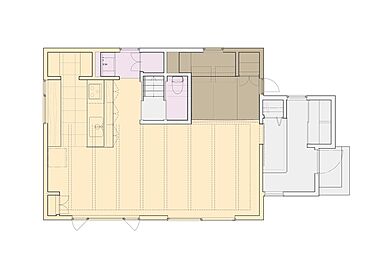 株式会社イチマルホームの施工事例「【2000万円台/約34坪】木の魅力が溢れる開放空間で、ヌックが彩る特別な暮らし」の1階間取り図の画像1