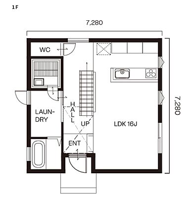 株式会社イースマイル 奈良本店の施工事例「五感を満たす、“こころ”と“からだ”をととのえる家」の1階間取り図の画像1