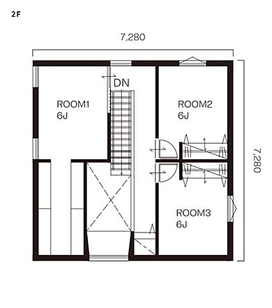 株式会社イースマイル 奈良本店の施工事例「五感を満たす、“こころ”と“からだ”をととのえる家」の2階間取り図の画像2