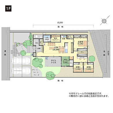 株式会社ひらぎのの施工事例「家族の時間がやさしくめぐる平屋」の1階間取り図の画像1