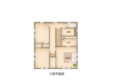メルシーホームの施工事例「まるで南フランスの田舎にたたずむような、 素朴で心地よい家」の2階間取り図の画像2