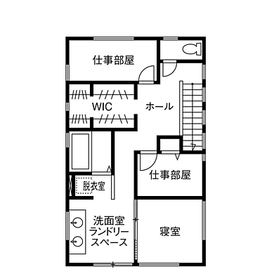 株式会社八幡 青梅店の施工事例「【東京ゼロエミ高水準/30坪台】適正価格で建てる全館空調で快適な住心地と動線の家」の2階間取り図の画像2