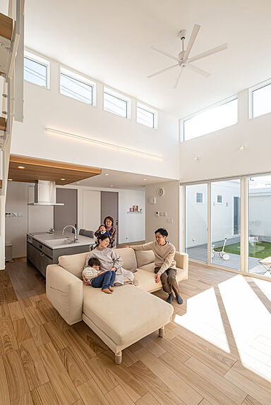 ぽっくハウスの施工事例「中庭で家族がつながる、ロフト付き1.5階建て」の画像4