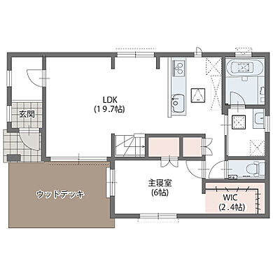 アエラホーム 三陸店宮古営業所の施工事例「カフェ風のデザインで住み心地も納得のアメリカンハウス<31.3坪/間取り図あり>」のその他間取り図の画像1