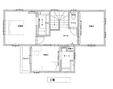 丸和建設株式会社の施工事例「【鹿児島市 2階建て】41.9坪 素朴でアンティークな風合いの家」の2階間取り図の画像2