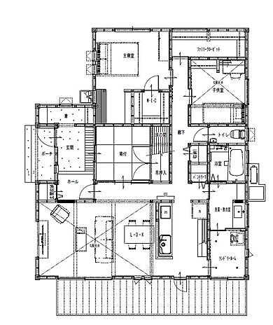 丸和建設株式会社の施工事例「【薩摩川内市 平屋】32.06坪 お客様をもてなす和室がある家」の1階間取り図の画像1