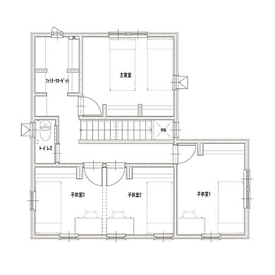 丸和建設株式会社の施工事例「【姶良市 2階建て】34.31坪 統一感がある北欧デザインの家」の2階間取り図の画像2