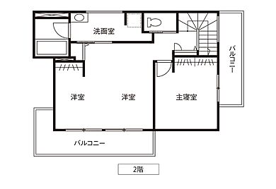 トヨタホームの施工事例「料理もおもてなしも、 ふたりでもっと楽しめる家。」の2階間取り図の画像2