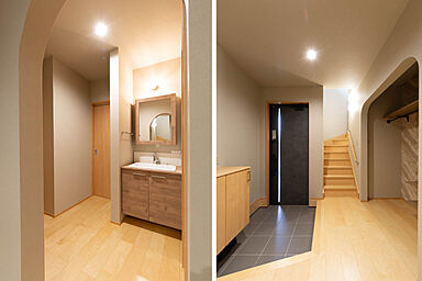 ひのき住宅【工務店で建てるデザイナーズハウス】の施工事例「ヌックと吹ぬけのある家」の画像2