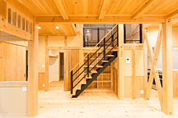 Reset 安堵 Relax エアブレスの家の施工事例「真壁和モダンの家 「2階建て4層構造」」の画像