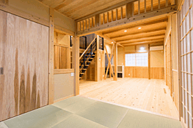 Reset 安堵 Relax エアブレスの家の施工事例「真壁和モダンの家 「2階建て4層構造」」の画像2