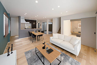 シンプルモダンスタイルのリビング 株式会社七呂建設の事例画像