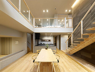 木の家スタイルのリビング 株式会社七呂建設の事例画像