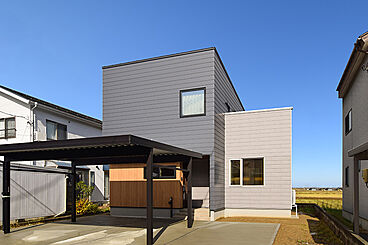 DETAIL HOME(ディテールホーム)の施工事例「田園風景を望む、スキップフロアのスタディーコーナーのある家」の画像