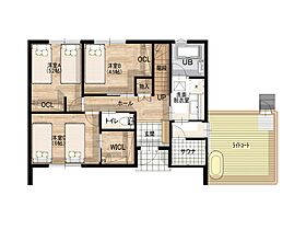 いえとち本舗長門市東深川モデルハウスの間取り図1
