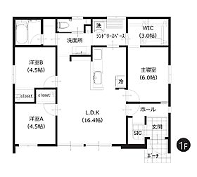 株式会社ロゴスホーム(東北)【岩手】奥州市水沢南大鐘|モデルハウスの間取り図1