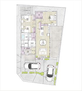 遠州鉄道 遠鉄ホーム浜松市浜名区西美薗|広々3LDKホテルライクな平屋モデルハウスの間取り図1