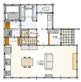 木の花ホーム | コスパ◎ 職人力 地元密着壬生町落合/4LDKモデルハウスの間取り図1