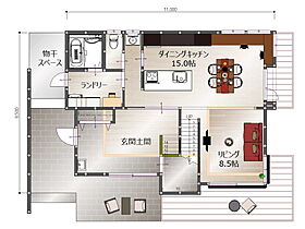 株式会社近江建設【山形】ゆとりある暮らしを叶える山形馬見ヶ崎モデルハウス1の間取り図1