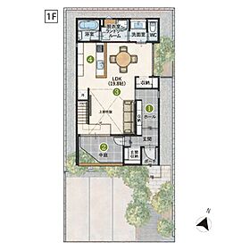 株式会社ライフステージ / ナチュラルハウス定額制注文住宅 神辺モデルハウスの間取り図1