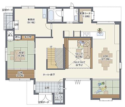 へーベルハウスヘーベルハウス|吉島展示場の間取り図1