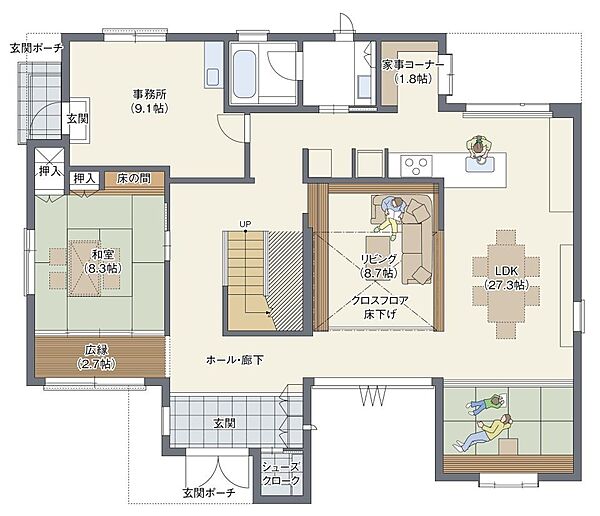 へーベルハウスヘーベルハウス|吉島展示場の間取り図1