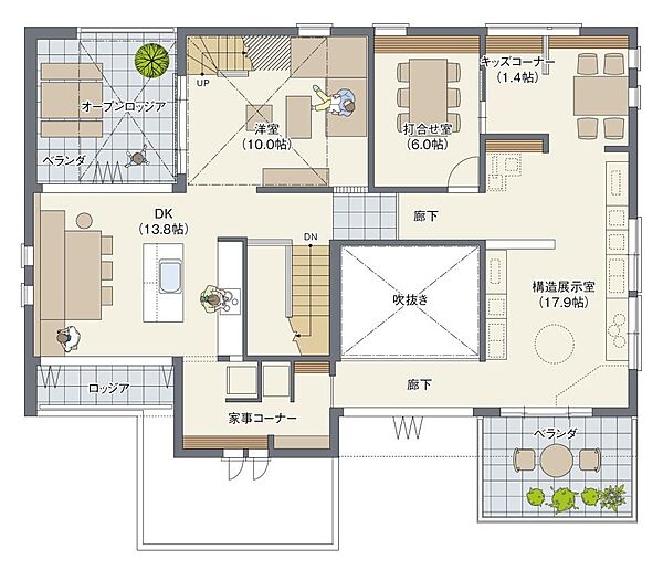 へーベルハウスヘーベルハウス|吉島展示場の間取り図2