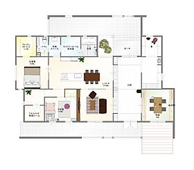 丸和建設株式会社霧島市国分モデルハウスの間取り図1