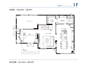 セキスイハイム上尾パルフェ展示場の間取り図1